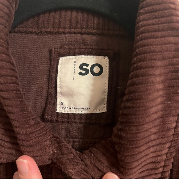 NWT Juniors’ SO Cozy Brown Corduroy Jacket Size Small - Picture 3 of 5